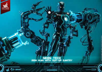 Neon Tech Iron Man with Suit-Up Gantry 1/6th scale Collectible Set