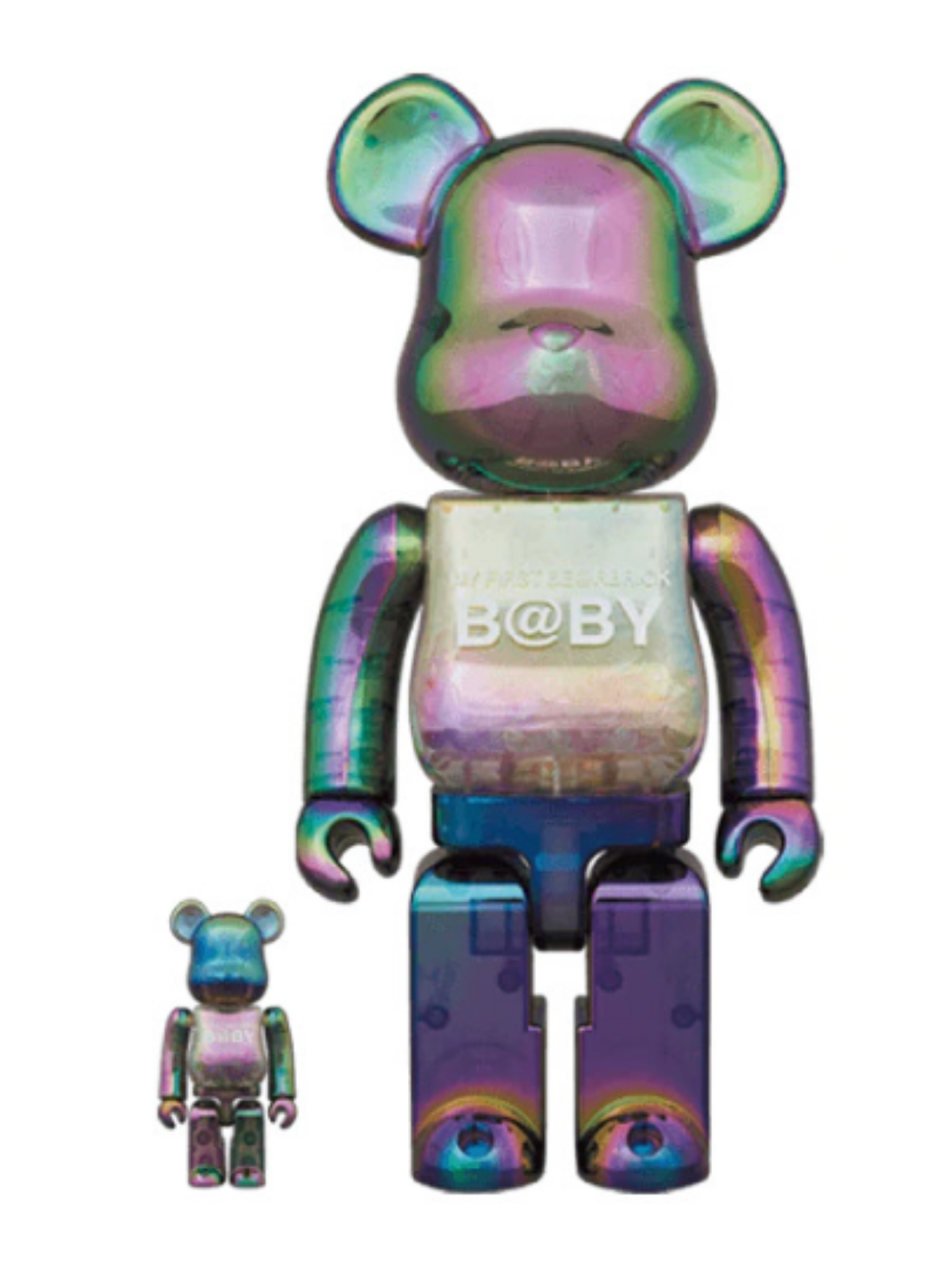My First BE@RBRICK Baby Clear Black Chrome Ver. 100% & 400 My First BE@RBRICK Baby Clear Black Chrome Ver. 100% & 400
