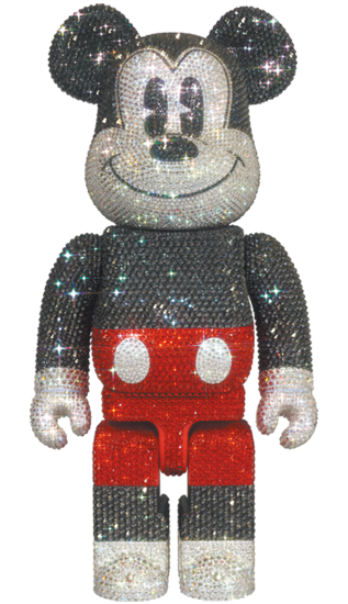 Crystal Decorate Mickey Mouse Bearbrick 400% R&W