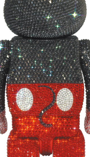 Crystal Decorate Mickey Mouse Bearbrick 400% R&W