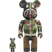 BE@RBRICK BAPE Clear Camo Green 100% & 400%