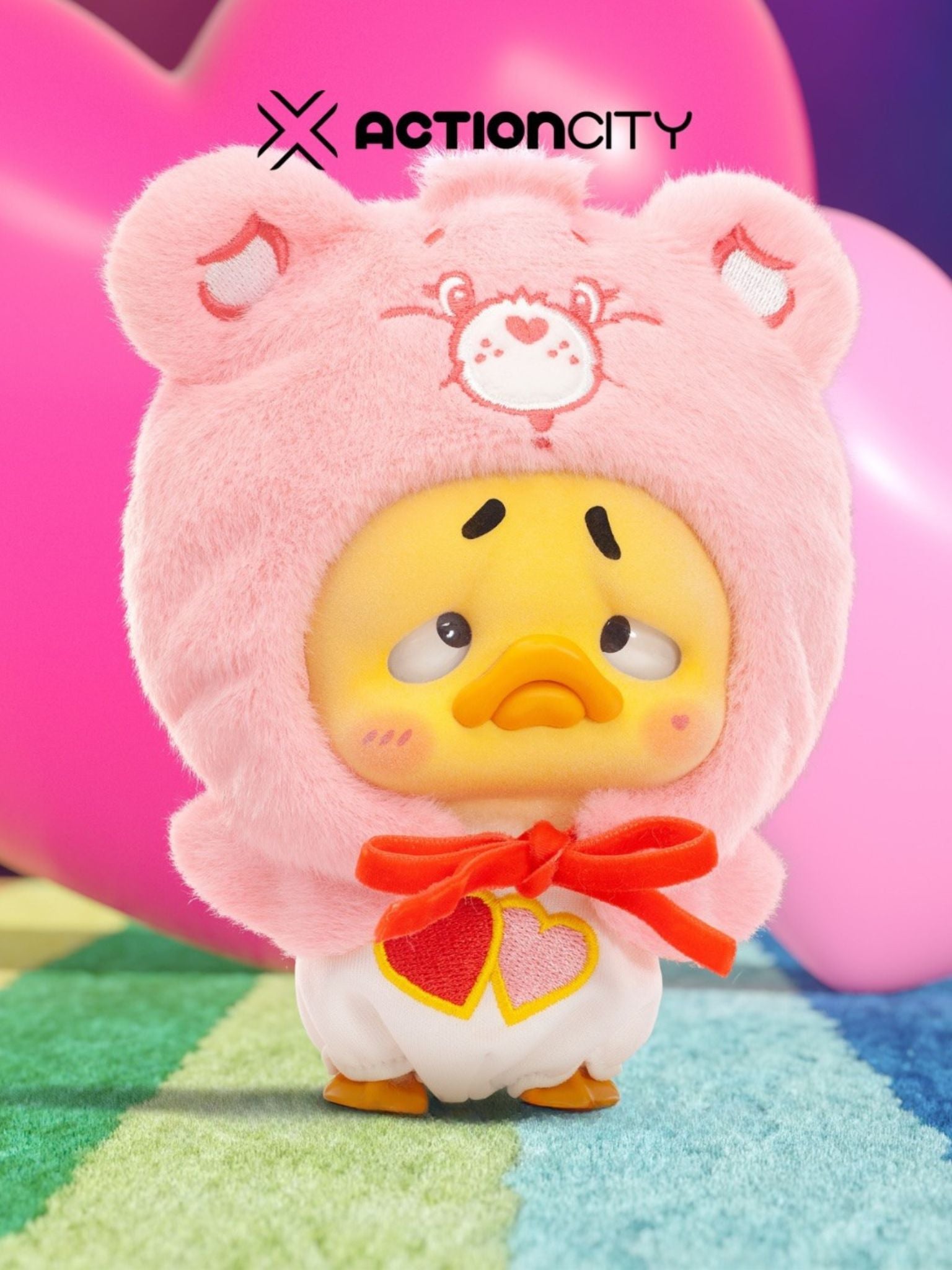 Upsetduck x Carebears Neon Sweetheart Duck Plush Keychain Blind