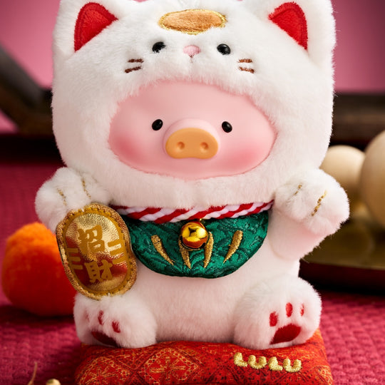 LuLu the Piggy - “Lucky Meow On My Hand” Vinyl Face Plush Keychain