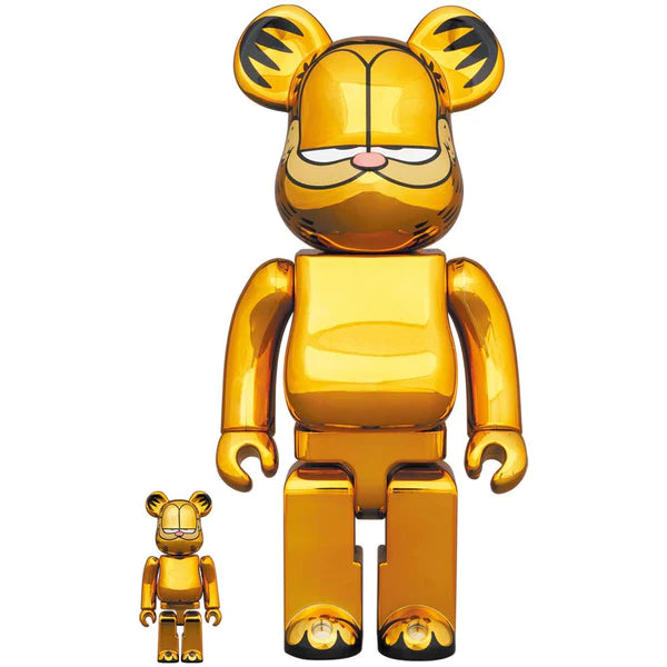 BE@RBRICK GARFIELD GOLD CHROME Ver. 100% & 400% - ActionCity