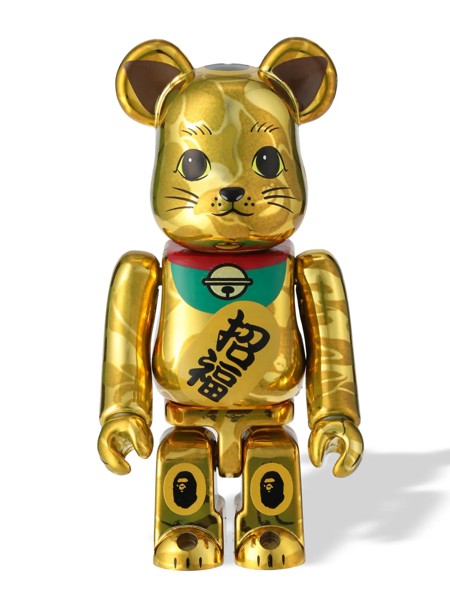 BE@RBRICK Bape (R) Manekineko Gold Plated & Daruma Silver Plated 100% & 400% (4Pcs Set)