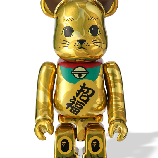 BE@RBRICK Bape (R) Manekineko Gold Plated & Daruma Silver Plated 100% & 400% (4Pcs Set)
