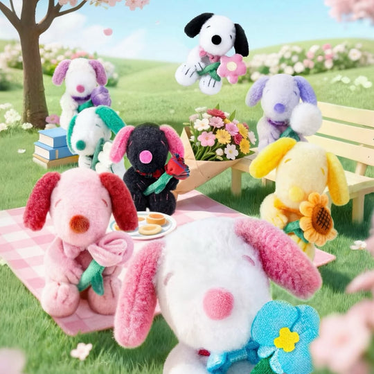 SNOOPY Snoopy Flower Bouquet Plush Keychain Blind Box