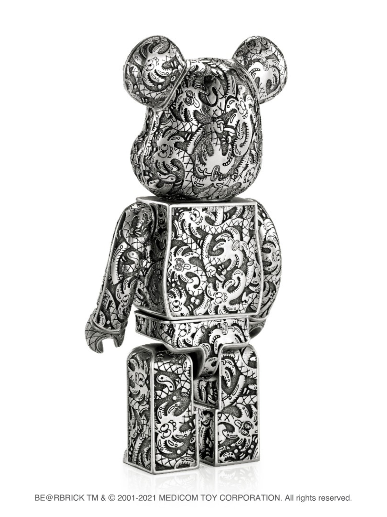 Bearbrick Royal Selangor x Steven Harrington Silver 400% - ActionCity