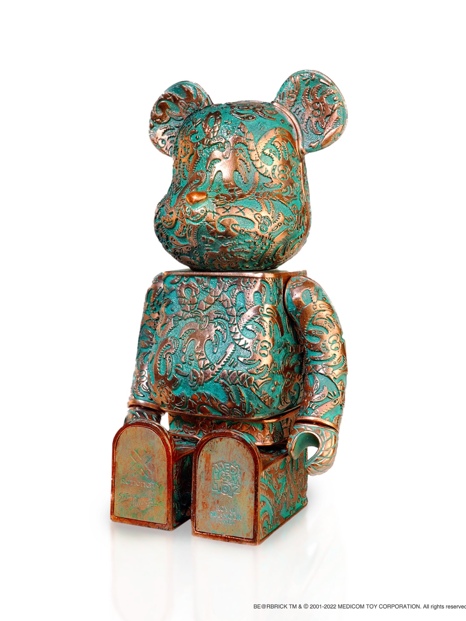 その他 BE@RBRICK  SELANGOR STEAMPUNK Medicom Royal Selangor Steampunk Pewter 400% Bearbrick Figure brown