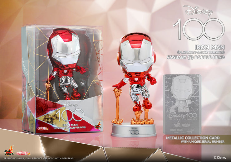 COSB1009 - Iron Man Cosbaby (S) Bobble-Head (Platinum Color Version)