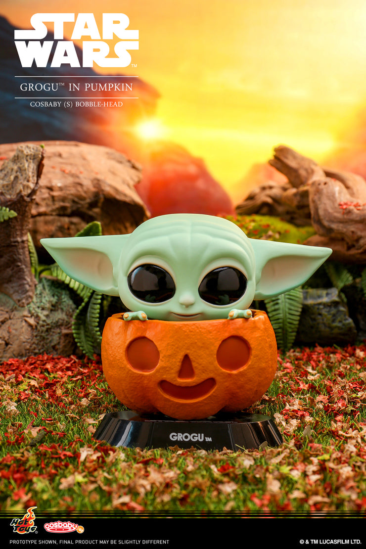 COSB1063 - The Mandalorian - Grogu in Pumpkin Cosbaby (S) Bobble-Head