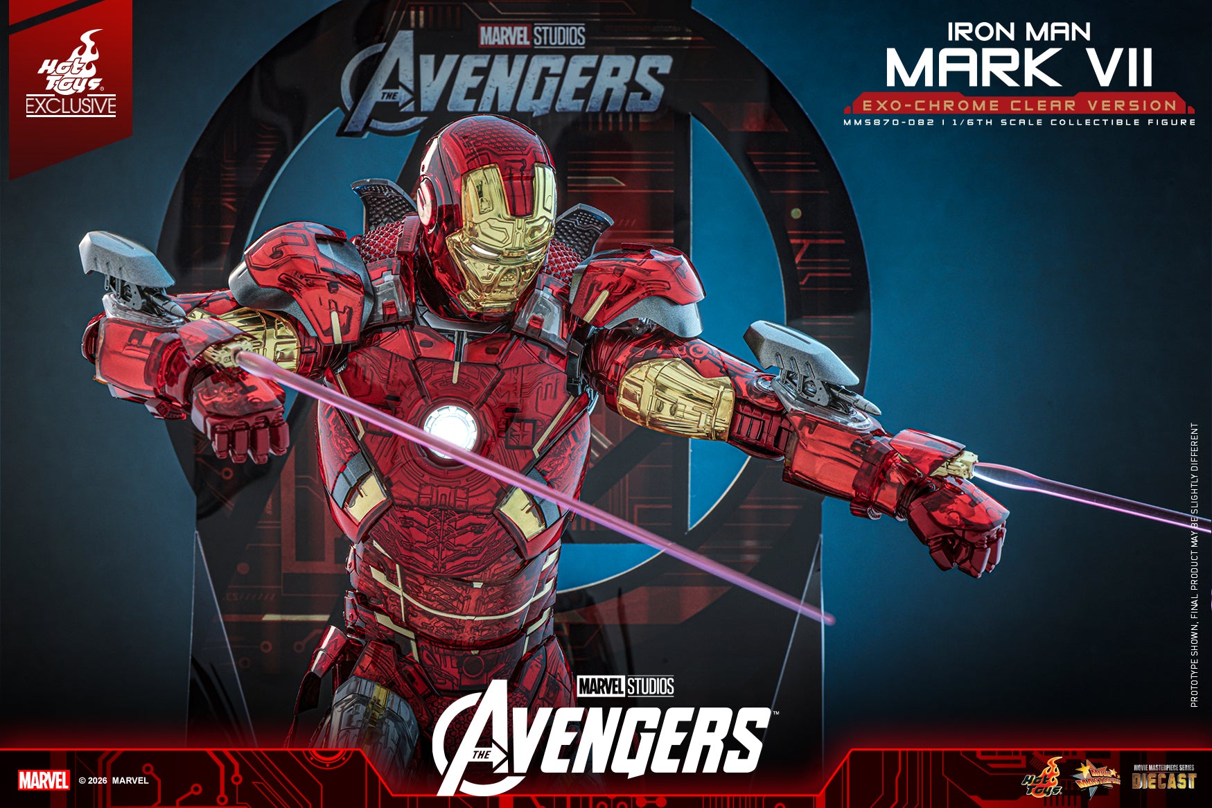 [Pre-Order] MMS870D82 - The Avengers 1/6th scale Iron Man Mark VII (Exo-Chrome Clear Version) Collectible Figure - ActionCity
