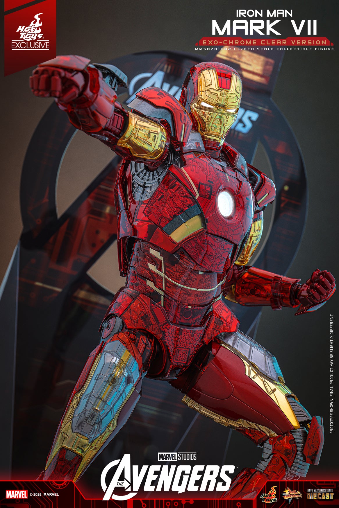 [Pre-Order] MMS870D82 - The Avengers 1/6th scale Iron Man Mark VII (Exo-Chrome Clear Version) Collectible Figure - ActionCity