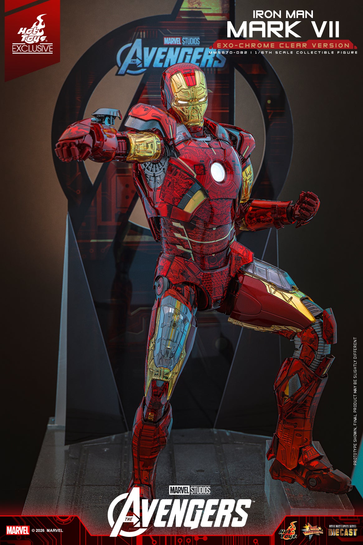 [Pre-Order] MMS870D82 - The Avengers 1/6th scale Iron Man Mark VII (Exo-Chrome Clear Version) Collectible Figure - ActionCity