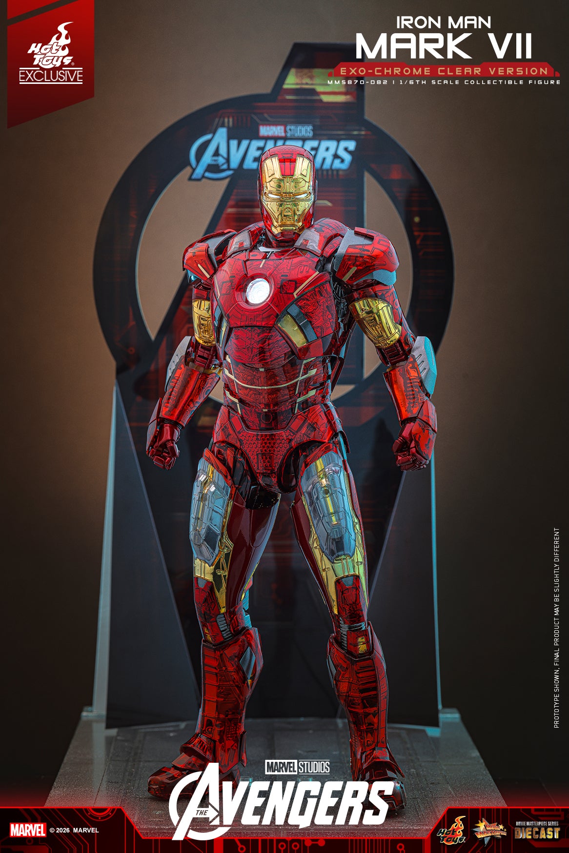 [Pre-Order] MMS870D82 - The Avengers 1/6th scale Iron Man Mark VII (Exo-Chrome Clear Version) Collectible Figure - ActionCity
