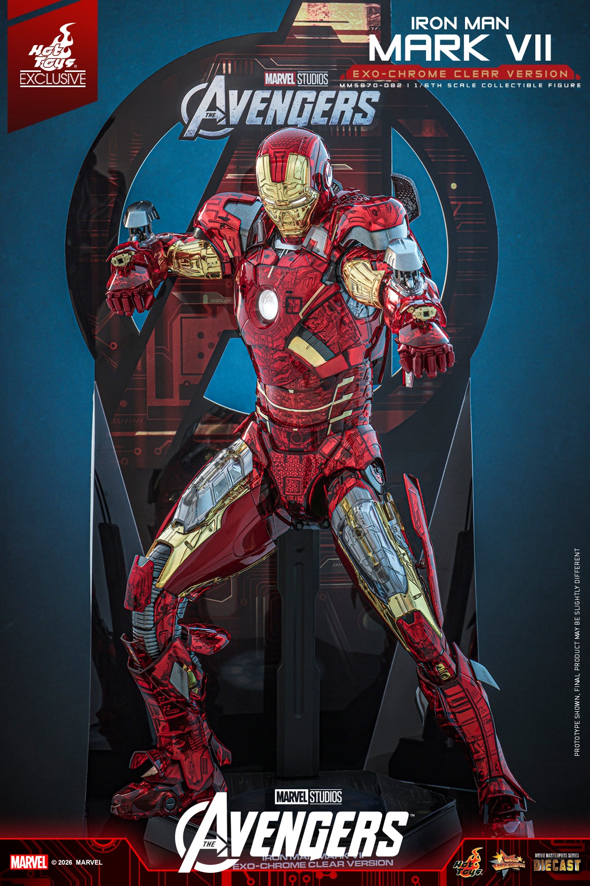 [Pre-Order] MMS870D82 - The Avengers 1/6th scale Iron Man Mark VII (Exo-Chrome Clear Version) Collectible Figure - ActionCity
