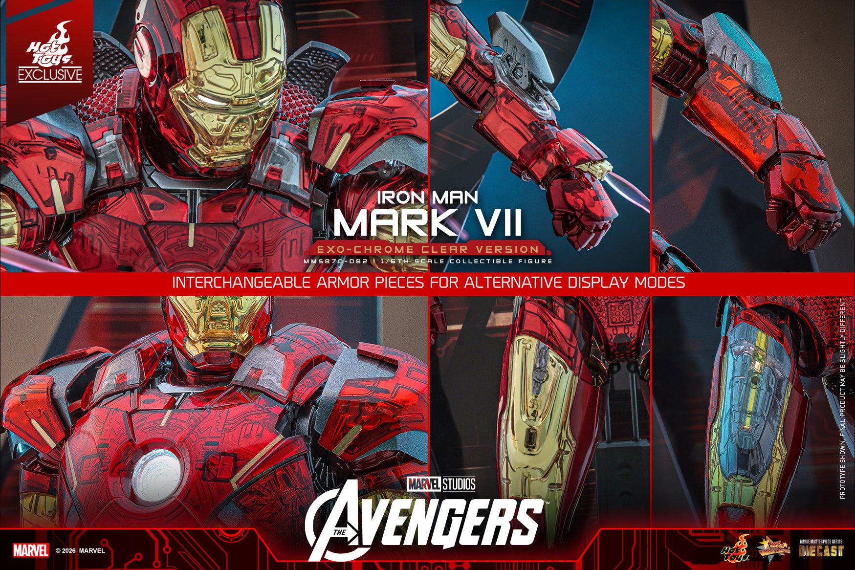 [Pre-Order] MMS870D82 - The Avengers 1/6th scale Iron Man Mark VII (Exo-Chrome Clear Version) Collectible Figure - ActionCity