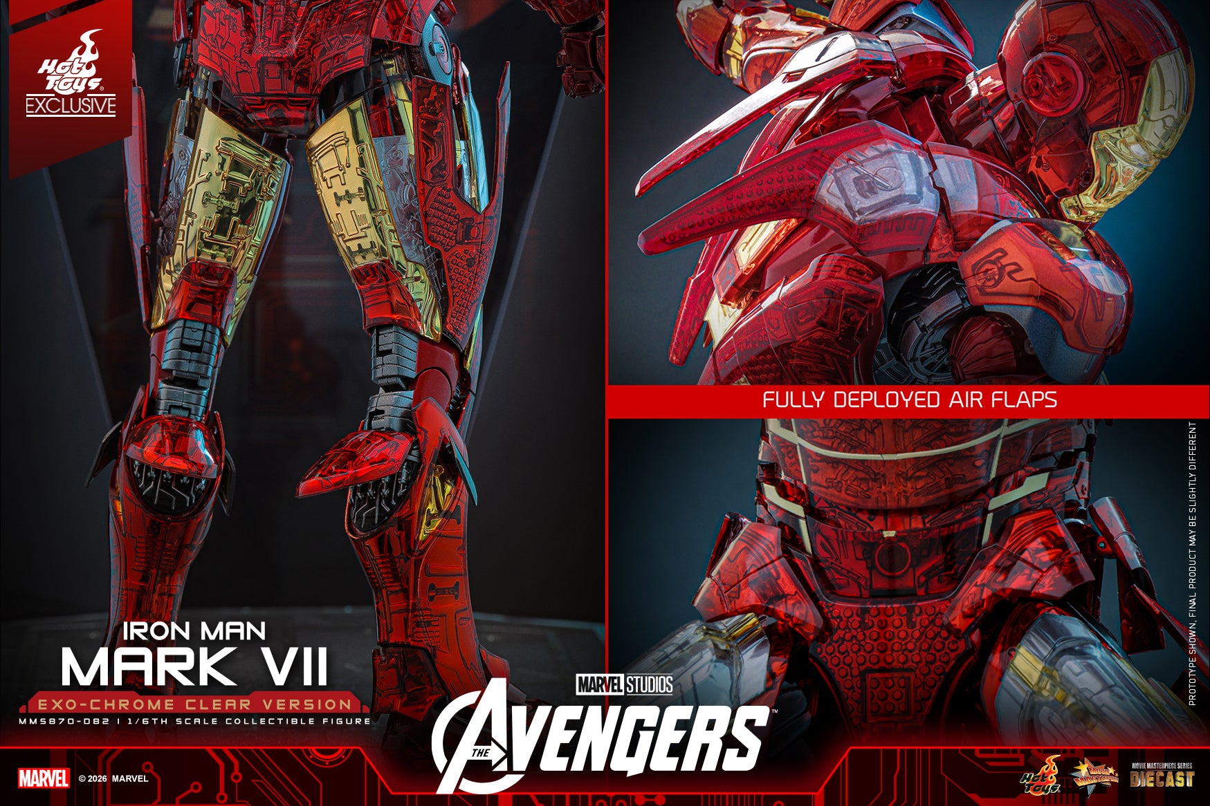 [Pre-Order] MMS870D82 - The Avengers 1/6th scale Iron Man Mark VII (Exo-Chrome Clear Version) Collectible Figure - ActionCity