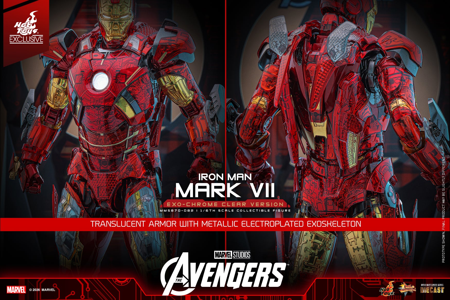 [Pre-Order] MMS870D82 - The Avengers 1/6th scale Iron Man Mark VII (Exo-Chrome Clear Version) Collectible Figure - ActionCity