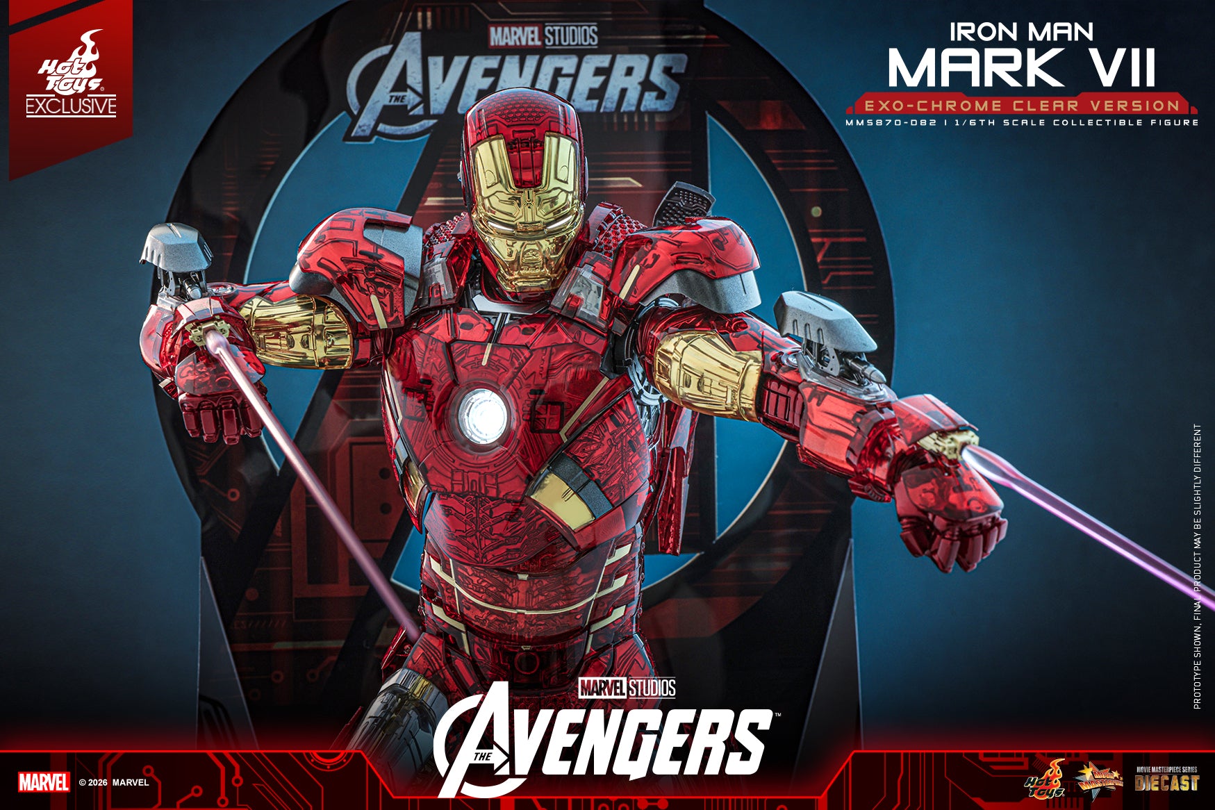 [Pre-Order] MMS870D82 - The Avengers 1/6th scale Iron Man Mark VII (Exo-Chrome Clear Version) Collectible Figure - ActionCity