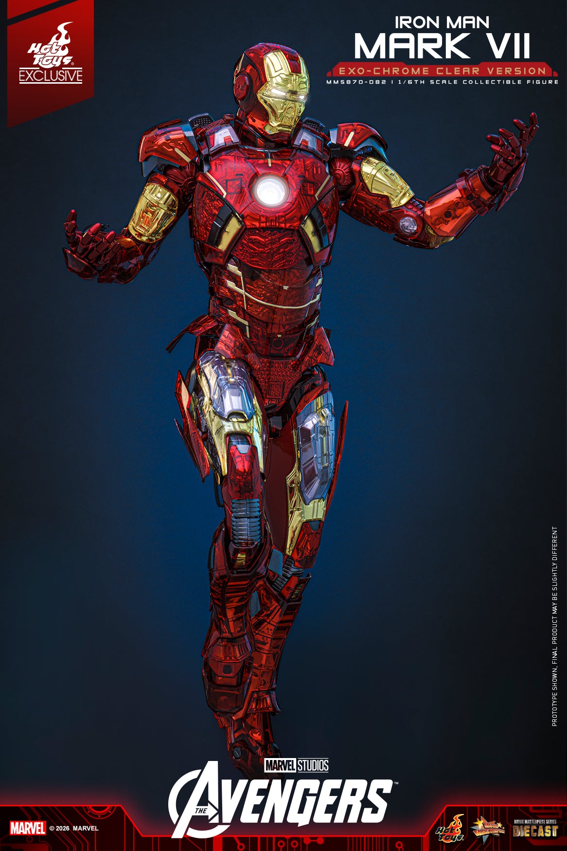 [Pre-Order] MMS870D82 - The Avengers 1/6th scale Iron Man Mark VII (Exo-Chrome Clear Version) Collectible Figure - ActionCity