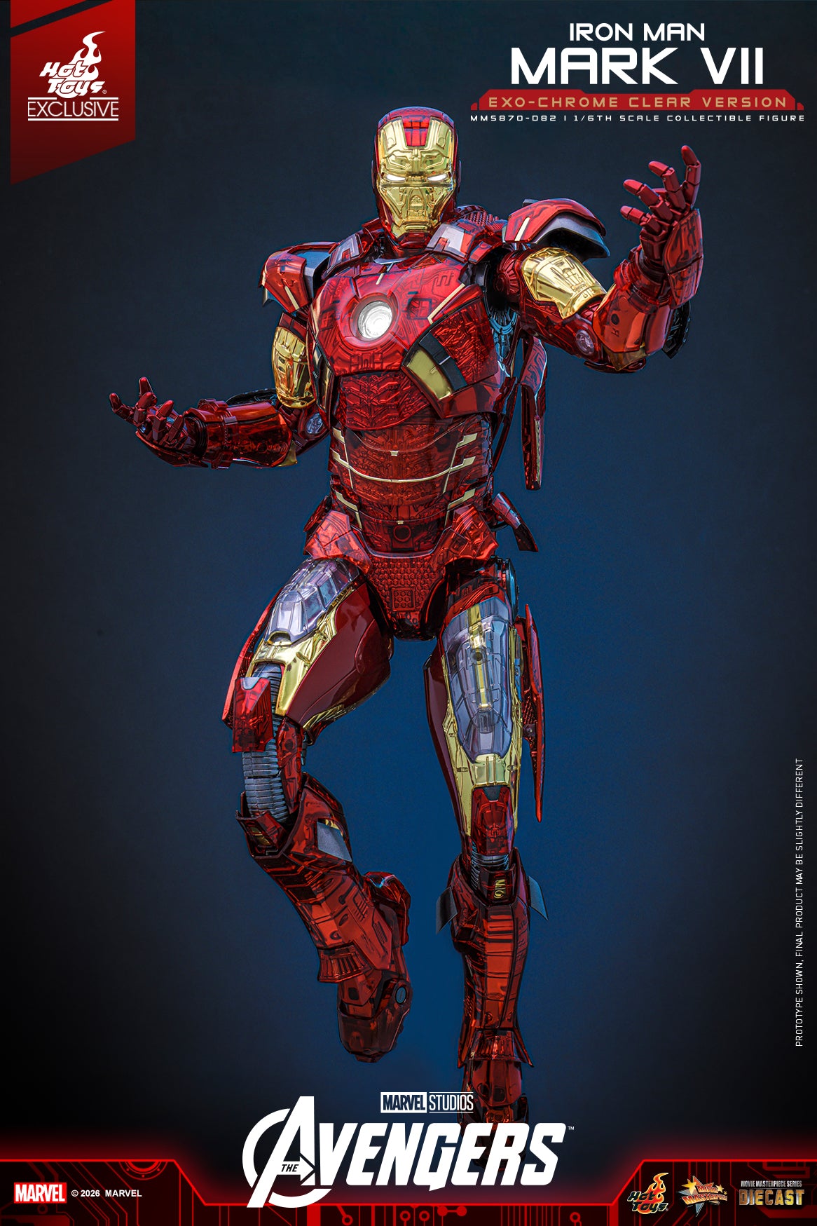 [Pre-Order] MMS870D82 - The Avengers 1/6th scale Iron Man Mark VII (Exo-Chrome Clear Version) Collectible Figure - ActionCity