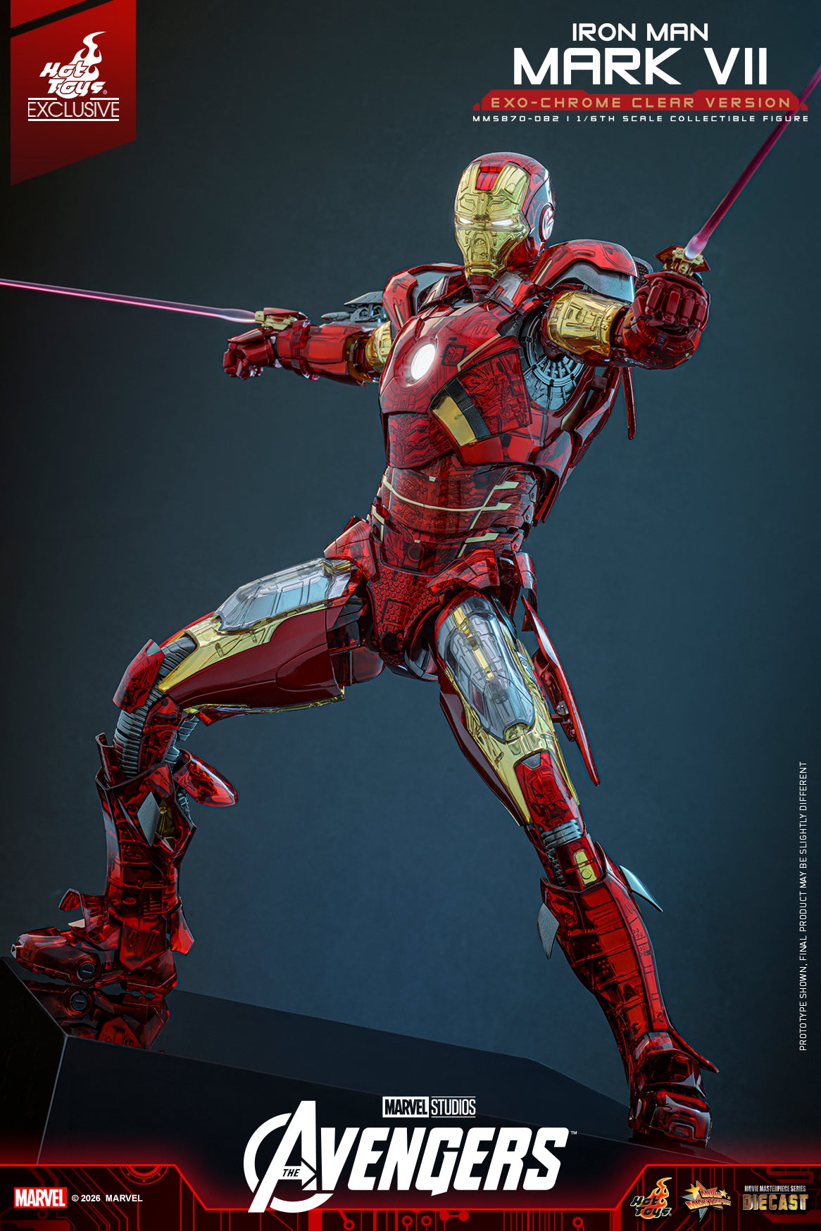 [Pre-Order] MMS870D82 - The Avengers 1/6th scale Iron Man Mark VII (Exo-Chrome Clear Version) Collectible Figure - ActionCity