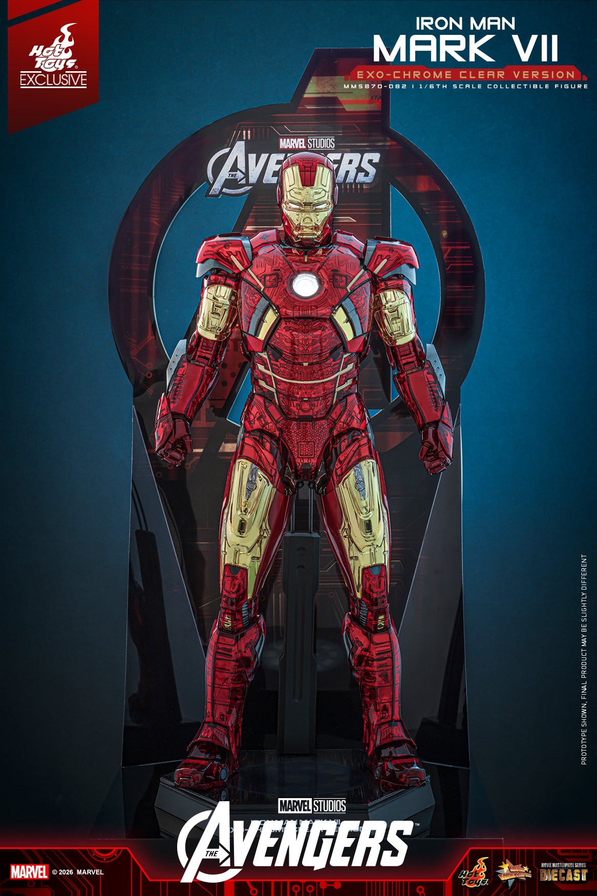 [Pre-Order] MMS870D82 - The Avengers 1/6th scale Iron Man Mark VII (Exo-Chrome Clear Version) Collectible Figure - ActionCity