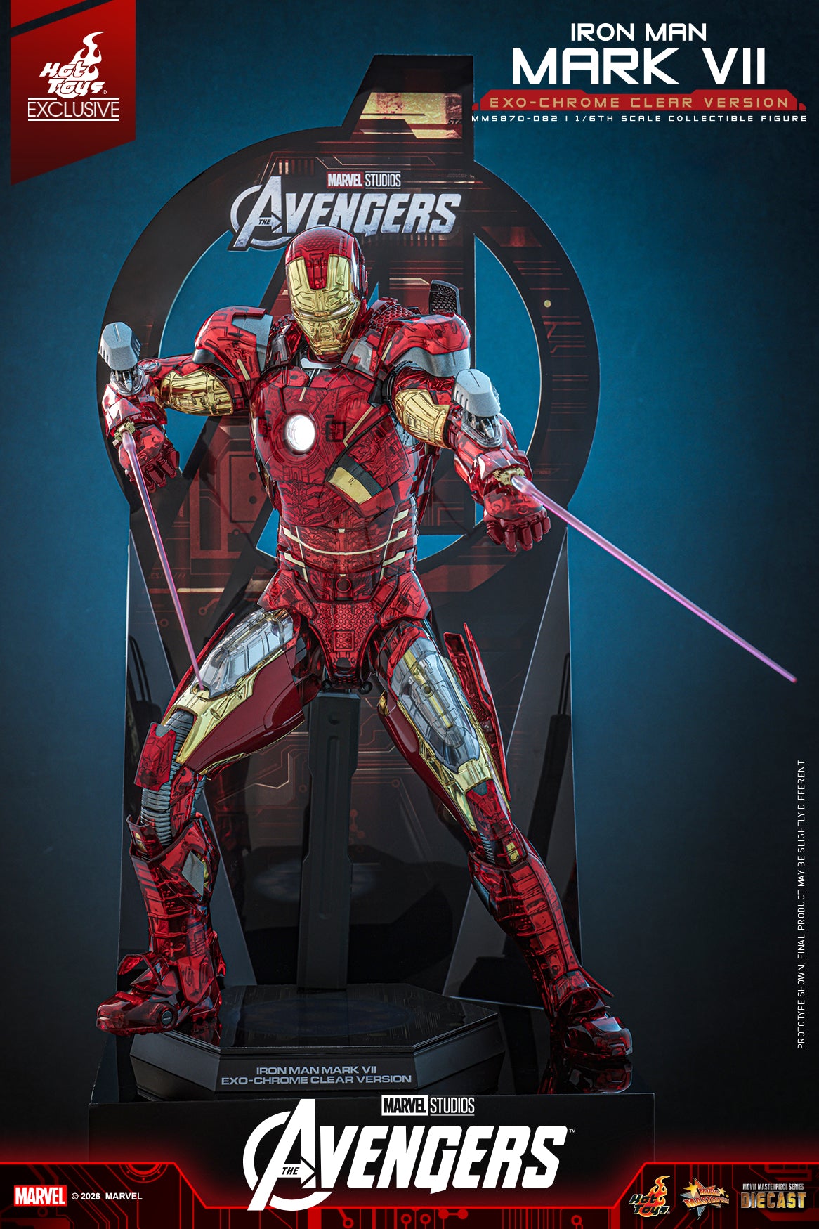 [Pre-Order] MMS870D82 - The Avengers 1/6th scale Iron Man Mark VII (Exo-Chrome Clear Version) Collectible Figure - ActionCity