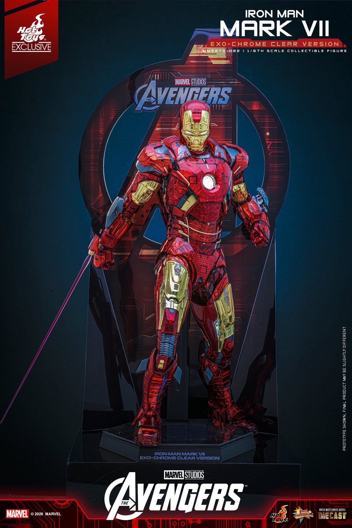 [Pre-Order] MMS870D82 - The Avengers 1/6th scale Iron Man Mark VII (Exo-Chrome Clear Version) Collectible Figure - ActionCity