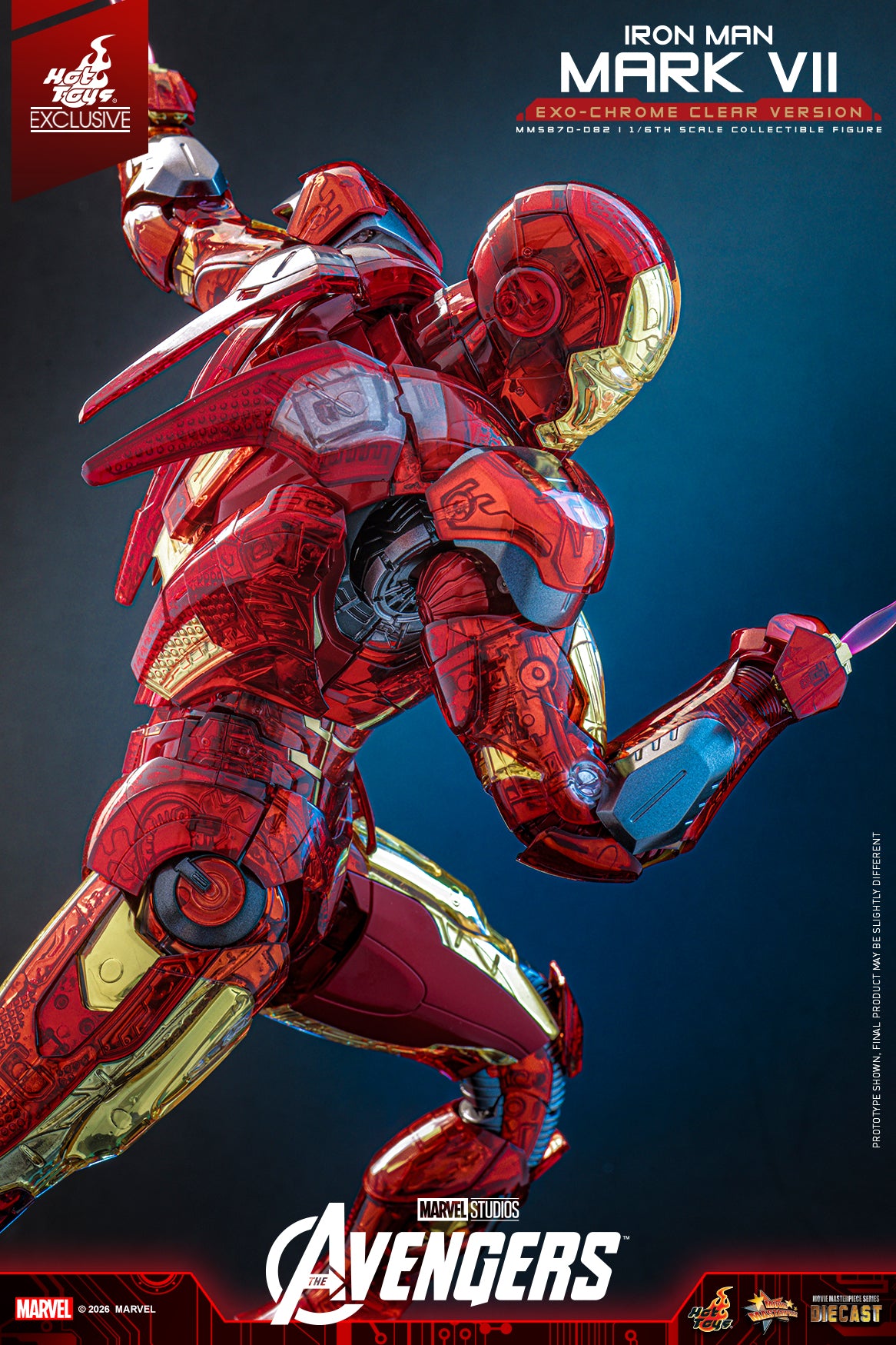 [Pre-Order] MMS870D82 - The Avengers 1/6th scale Iron Man Mark VII (Exo-Chrome Clear Version) Collectible Figure - ActionCity