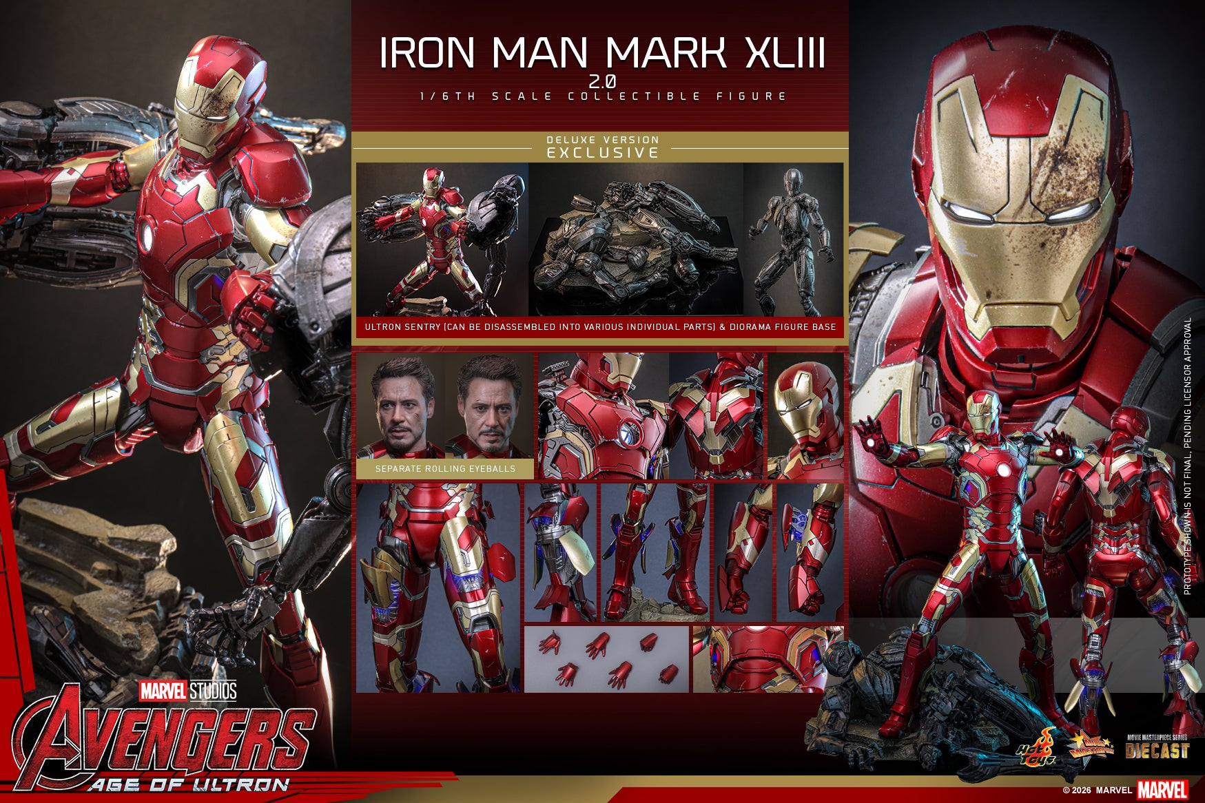 [Pre-Order] MMS866D81 – Avengers Age of Ultron - 1/6th scale Iron Man Mark XLIII (2.0) Collectible Figure (Deluxe Version) - ActionCity