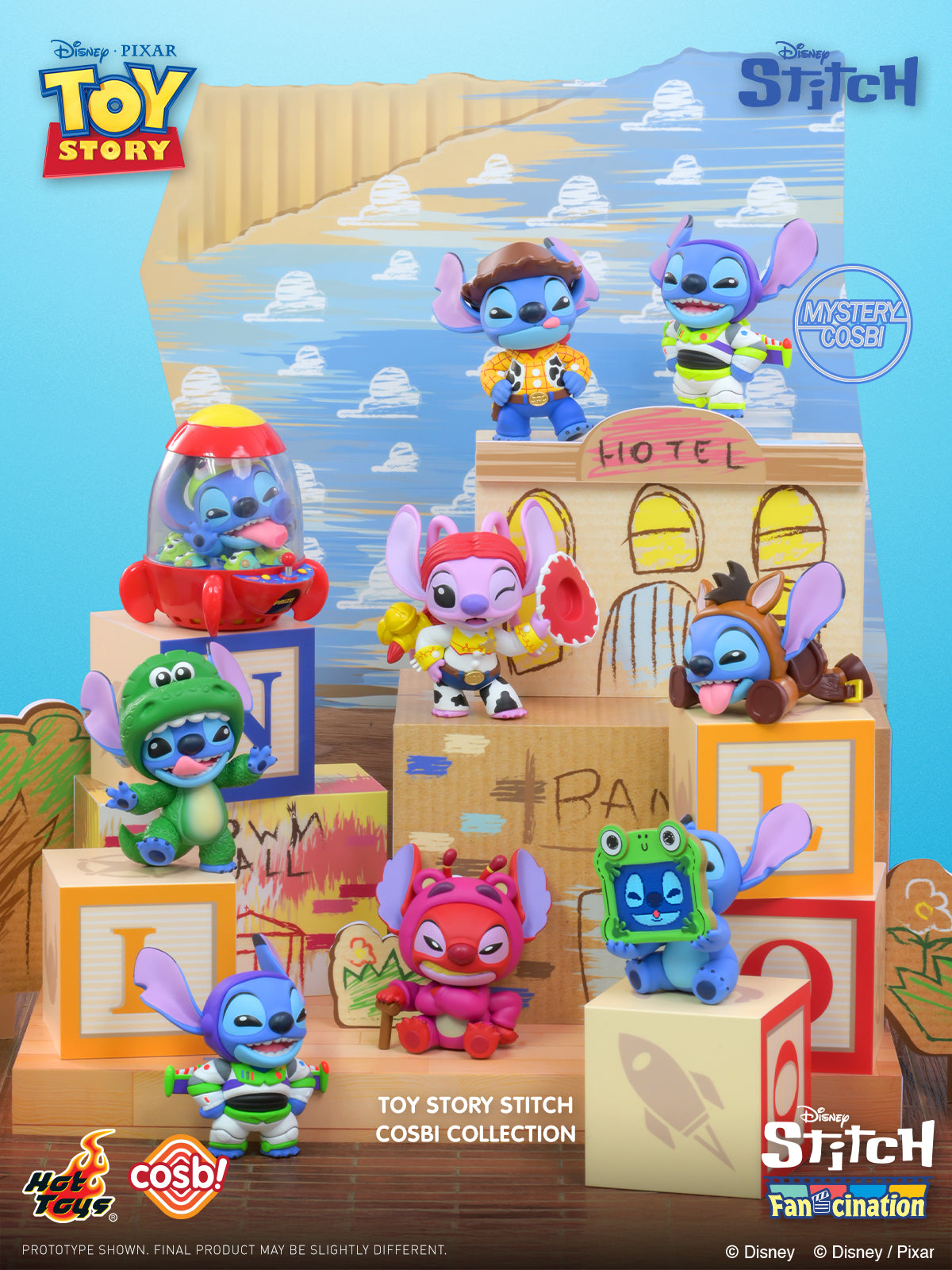 Stitch Cosbi Collection フィギュアセット Pre-Order] CBX350 - Stitch Fan-Cination – Toy Story Stitch Cosbi