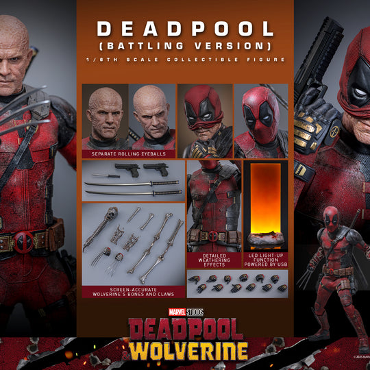 [Pre-Order Sep Arrival] MMS782 - Deadpool & Wolverine - 1/6th scale Deadpool (Battling Version) Collectible Figure