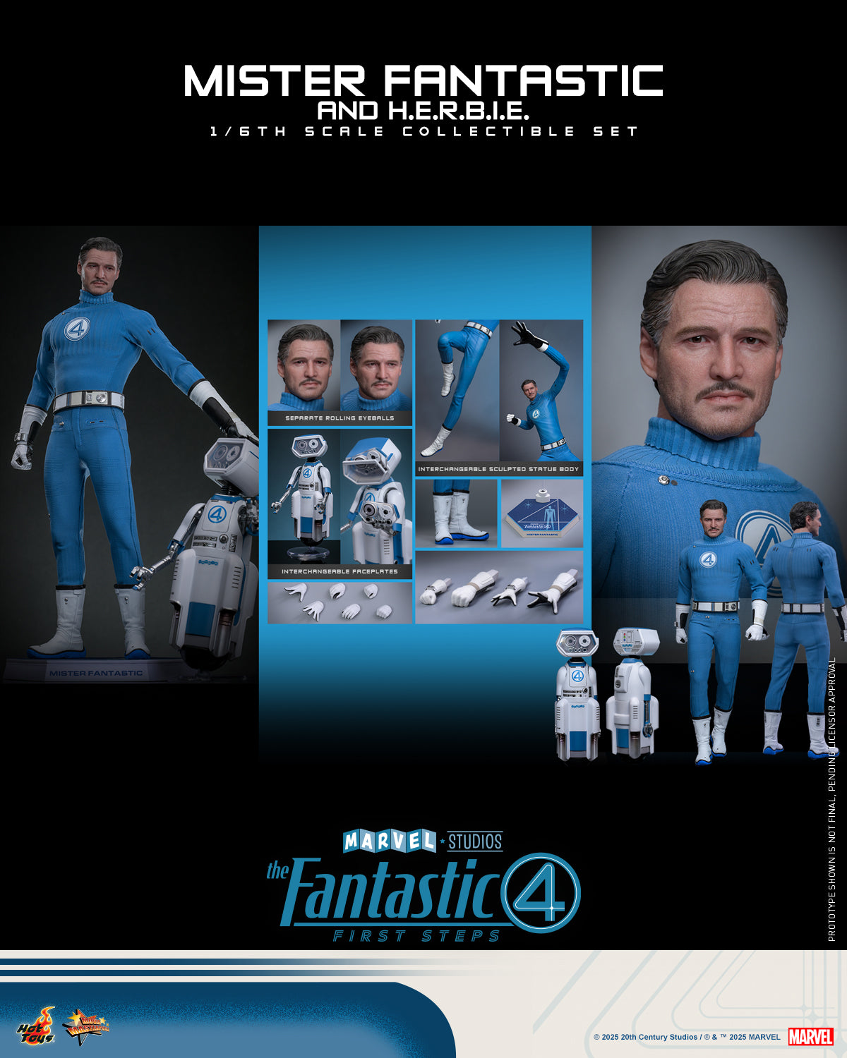 [Pre-Order] MMS822 - The Fantastic Four: First Steps 1/6th scale Mister Fantastic and H.E.R.B.I.E. Collectible Set