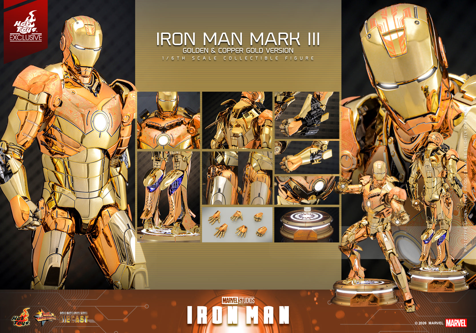 [Pre-Order] MMS848D78 – Iron Man - 1/6th scale Iron Man Mark III (Golden & Copper Gold Version) Collectible Figure [Hot Toys Exclusive]