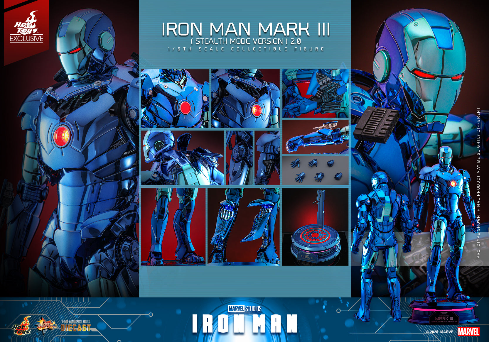 MMS814D71 - Iron Man - 1/6th scale Iron Man Mark III (Stealth Mode Version) 2.0 Collectible Figure [Hot Toys Exclusive]