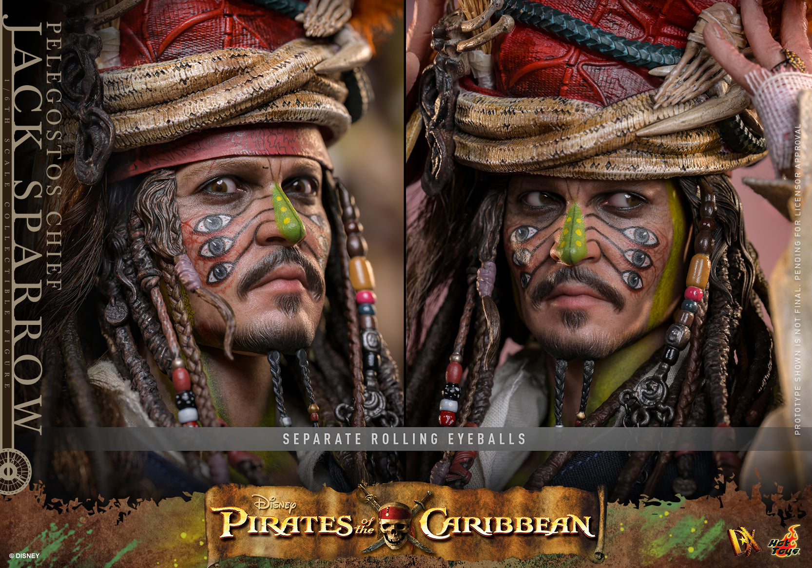 [Pre-Order] DX48 - Pirates of the Caribbean: Dead Man's Chest - 1/6th scale Pelegostos Chief Jack Sparrow Collectible Figure - ActionCity