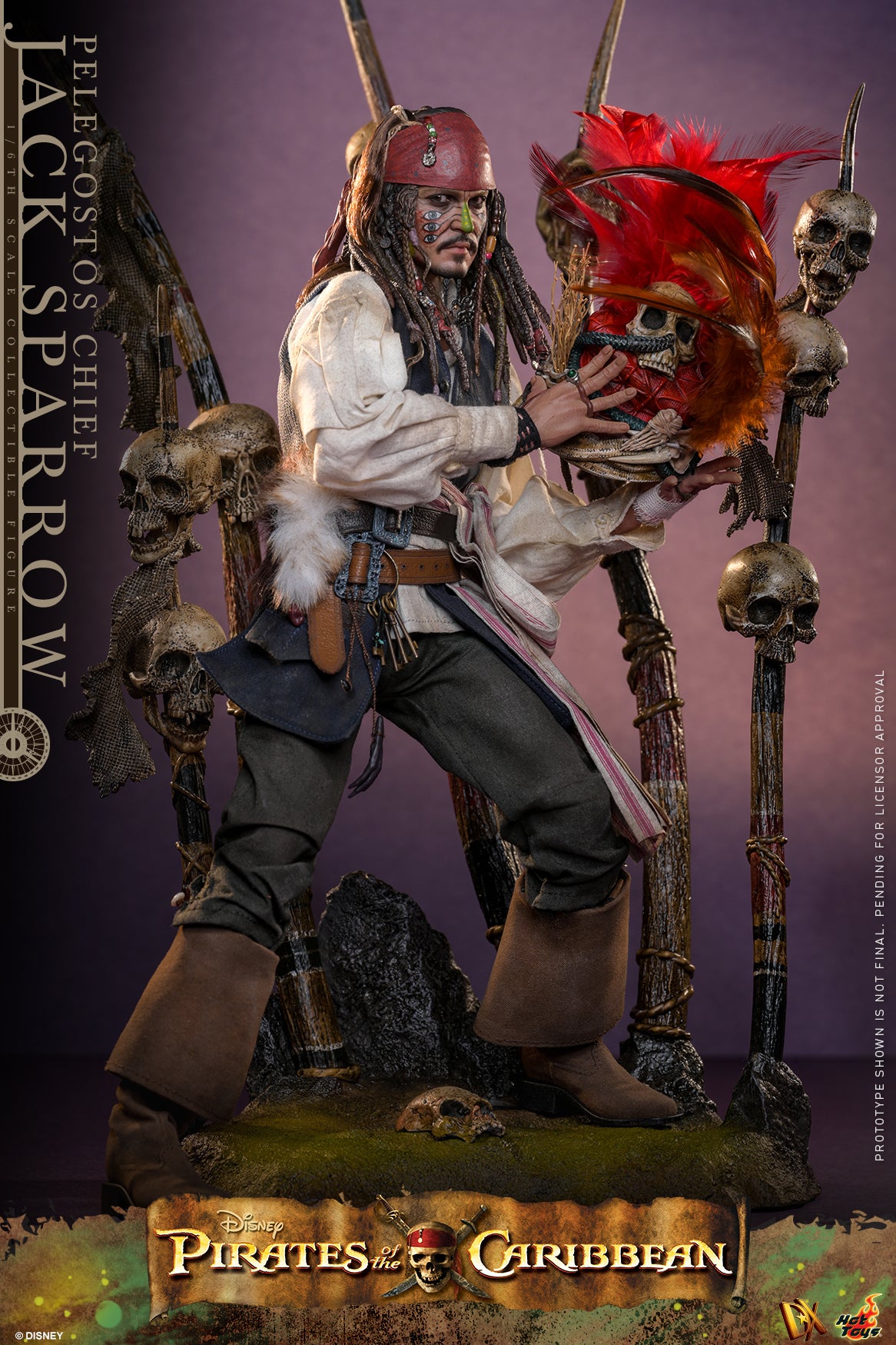 [Pre-Order] DX48 - Pirates of the Caribbean: Dead Man's Chest - 1/6th scale Pelegostos Chief Jack Sparrow Collectible Figure - ActionCity