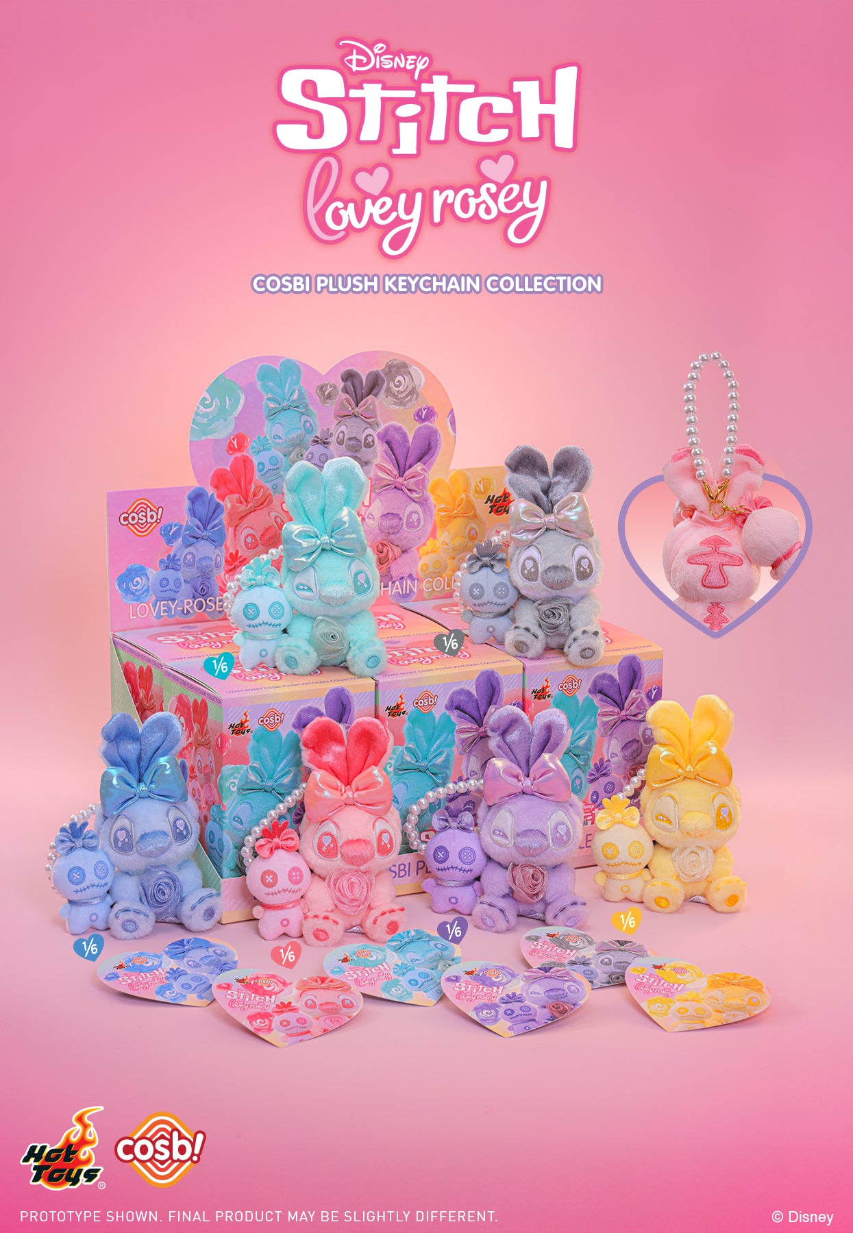PPLU090N - Stitch – Stitch Lovey-Rosey Cosbi Plush Keychain
