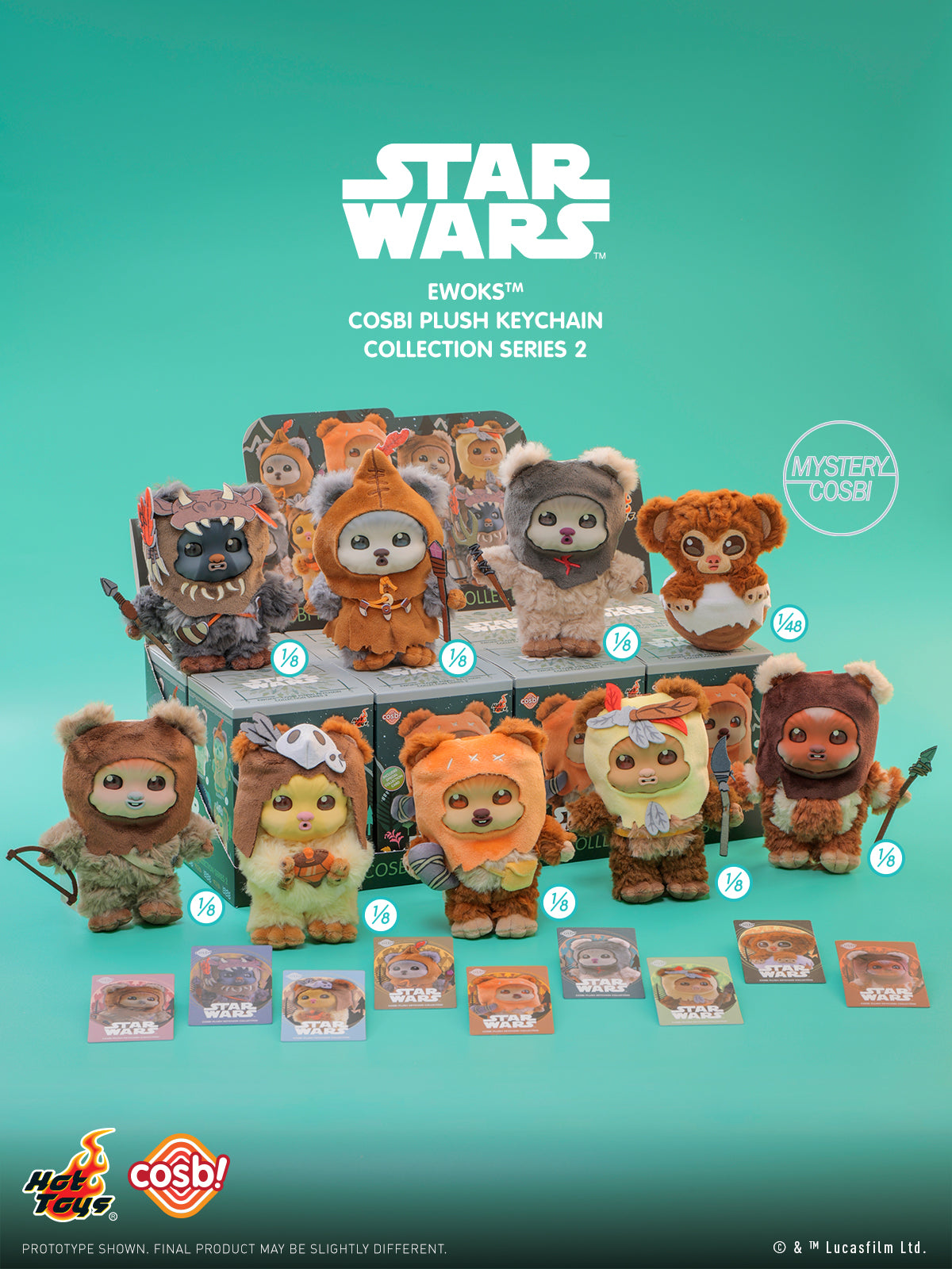 ［限定］Ewoks Star Wars Cosbi Plush Keychain PPLU114N - Star Wars - Ewok Cosbi Plush Keychain Collection Series