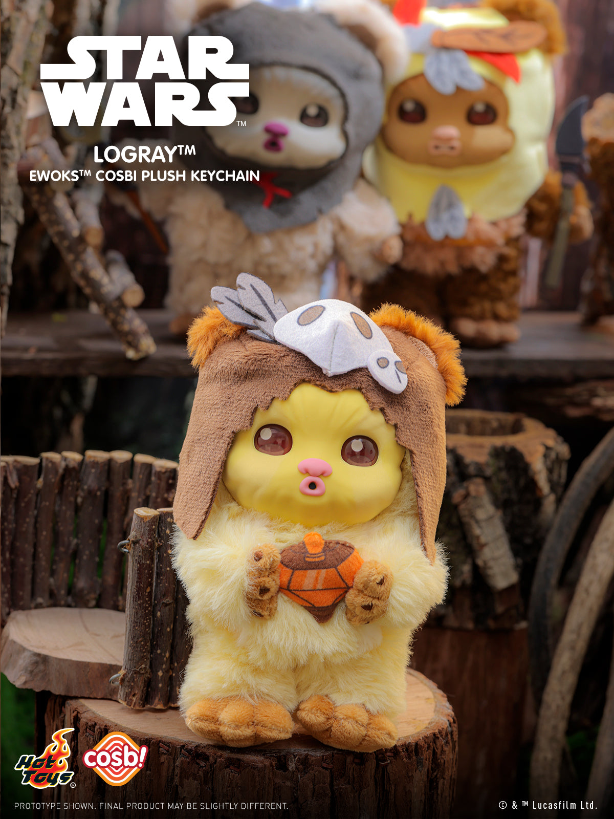 ［限定］Ewoks Star Wars Cosbi Plush Keychain PPLU114N - Star Wars - Ewok Cosbi Plush Keychain Collection Series