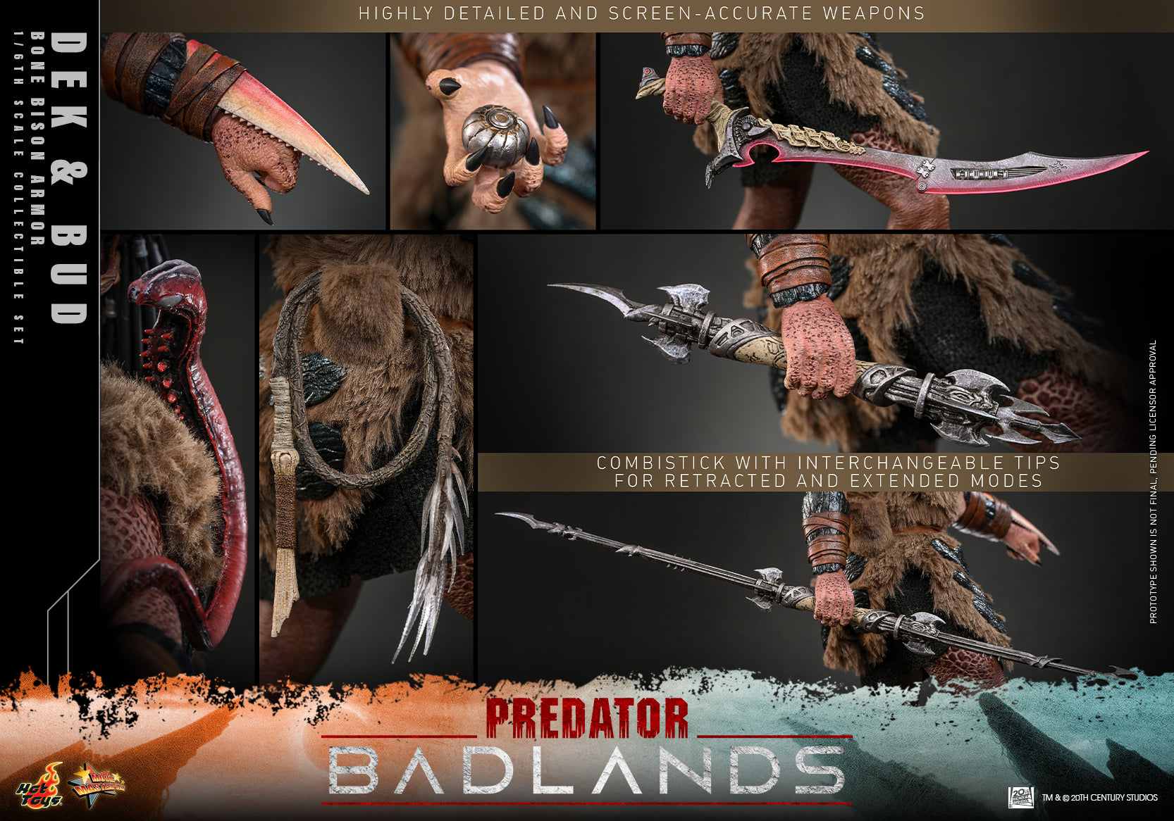Badlands 英語1枚 Pre-Order] MMS873 – Predator: Badlands - 1/6th scale Dek (Bone