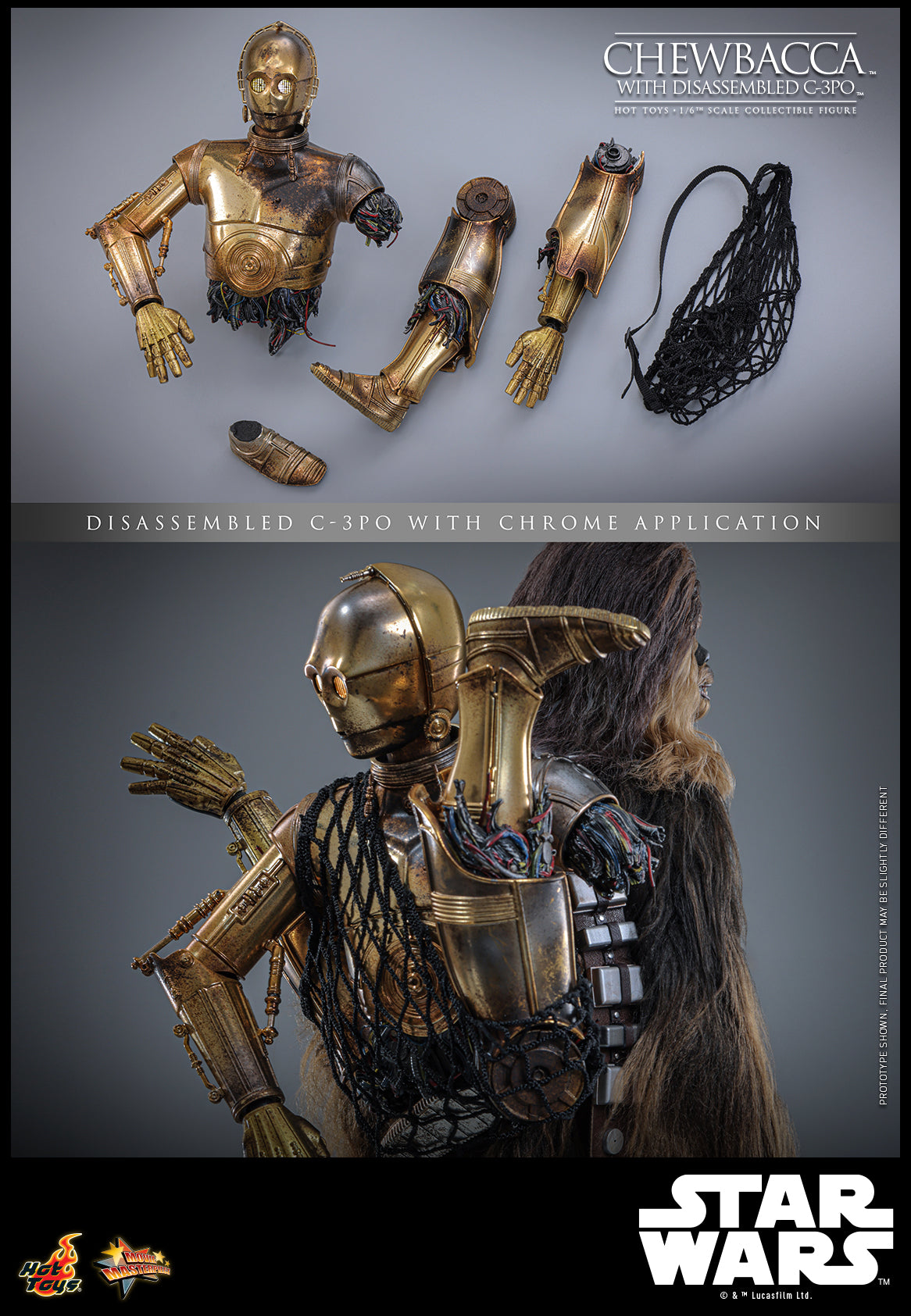 MMS766 - Star Wars: Episode V The Empire Strikes Back - 1/6th scale Chewbacca with Disassembled C-3PO Collectible Figure - ActionCity