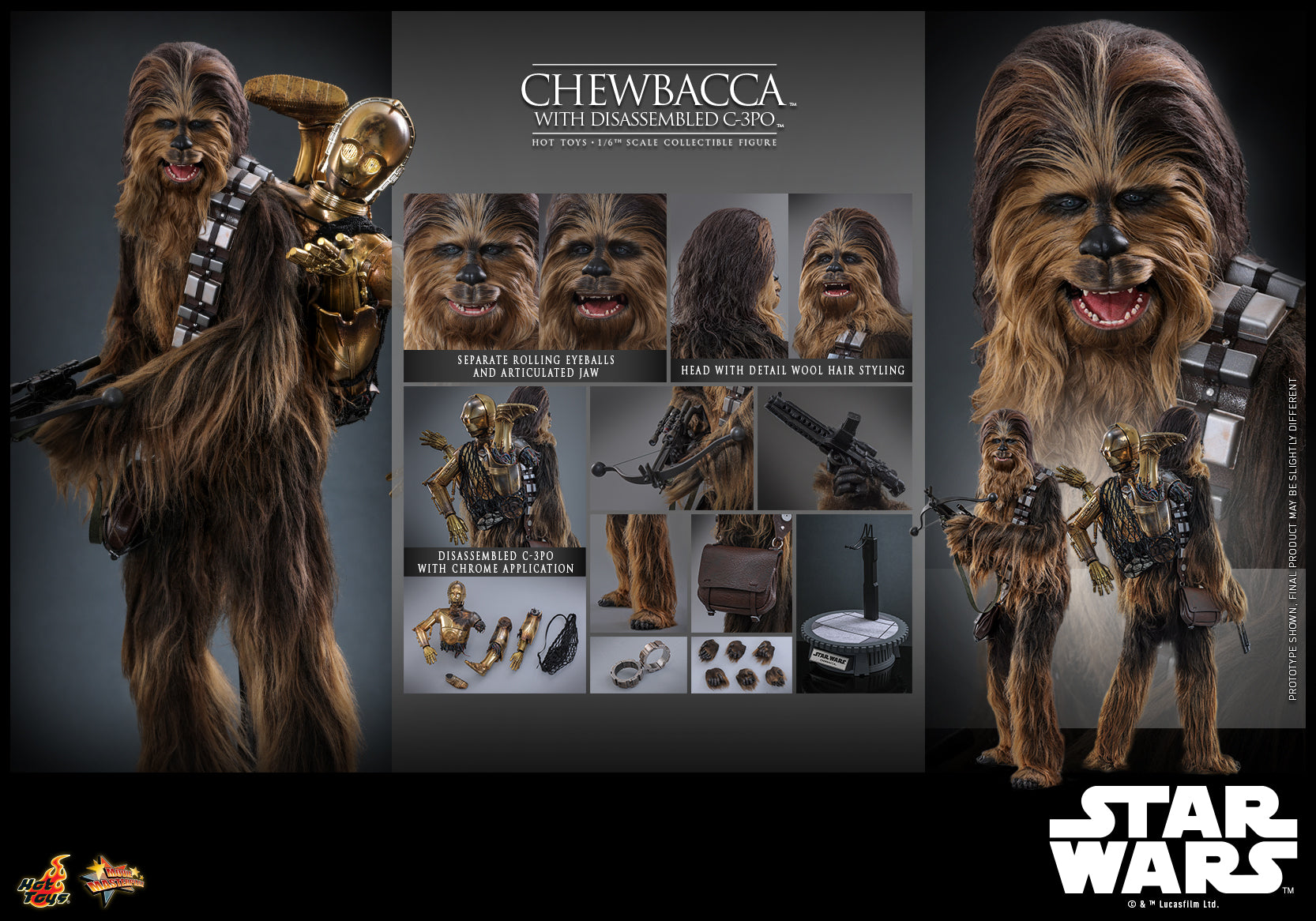 MMS766 - Star Wars: Episode V The Empire Strikes Back - 1/6th scale Chewbacca with Disassembled C-3PO Collectible Figure - ActionCity