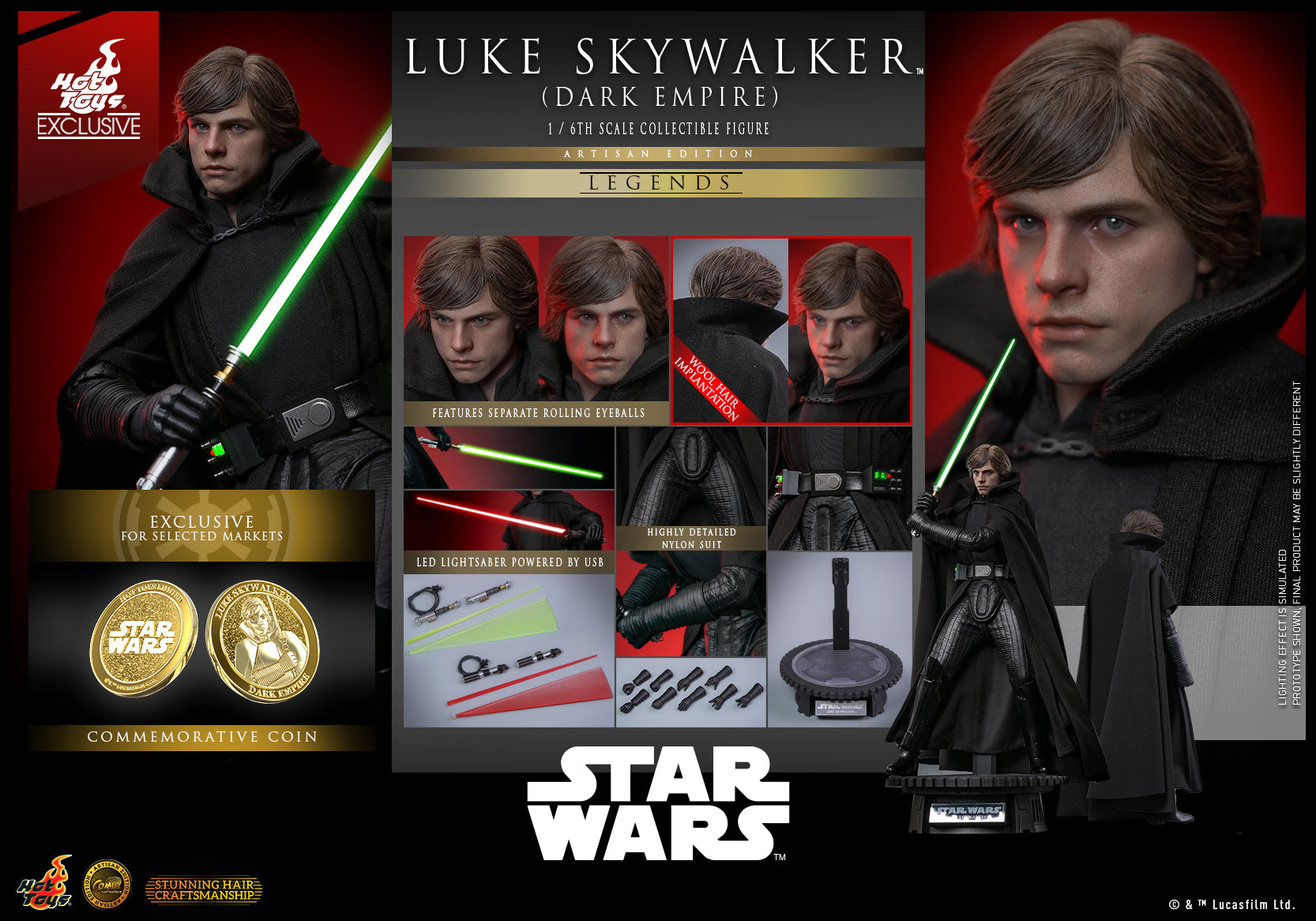 CMS020AE – Star Wars- 1/6th scale Luke Skywalker (Dark Empire) Collectible Figure (Artisan Edition) [Hot Toys Exclusive]