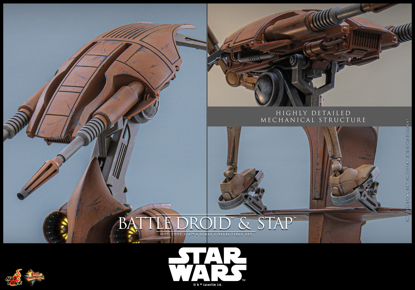 [Pre-Order] MMS887 - Star Wars: The Phantom Menace™ - 1/6th scale Battle Droid™ & STAP™ Collectible Set - ActionCity