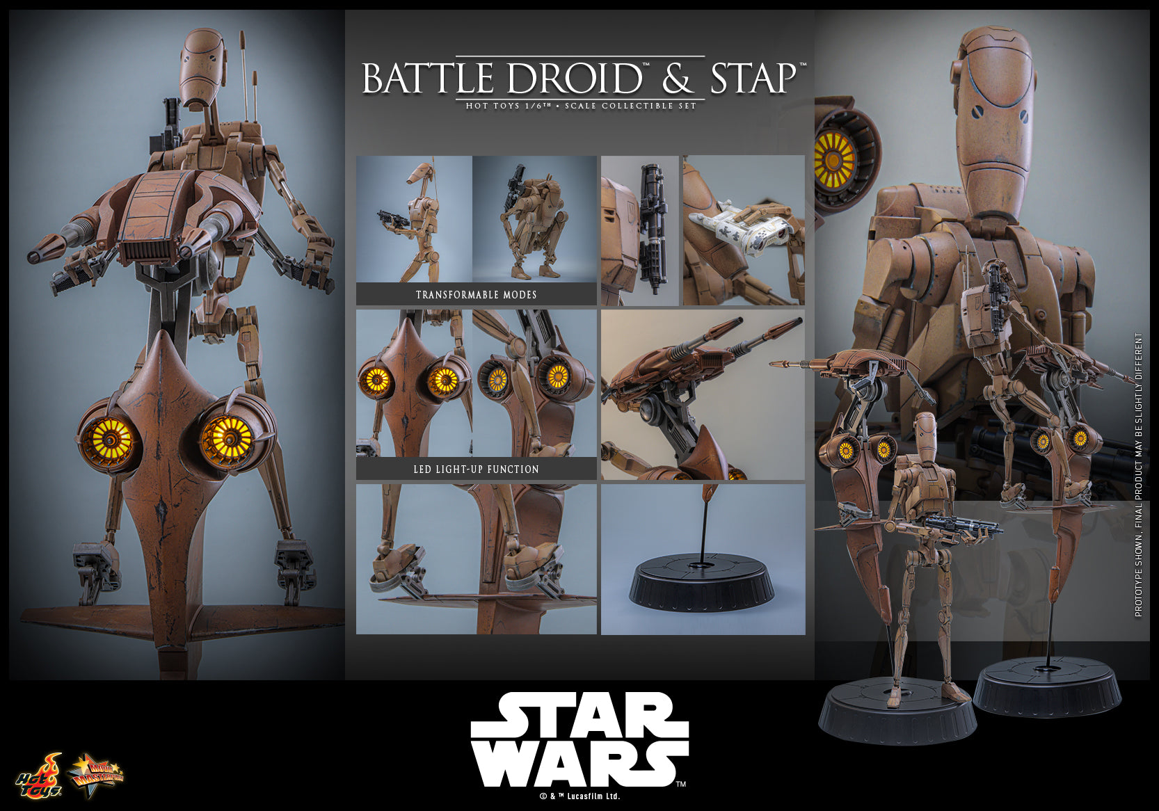 [Pre-Order] MMS887 - Star Wars: The Phantom Menace™ - 1/6th scale Battle Droid™ & STAP™ Collectible Set - ActionCity