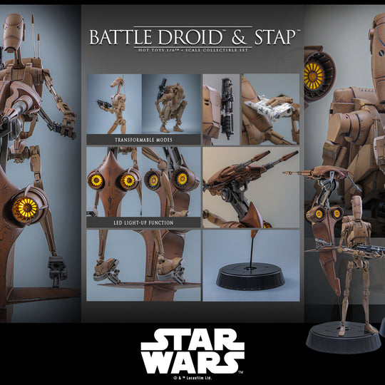 [Pre-Order] MMS887 - Star Wars: The Phantom Menace™ - 1/6th scale Battle Droid™ & STAP™ Collectible Set