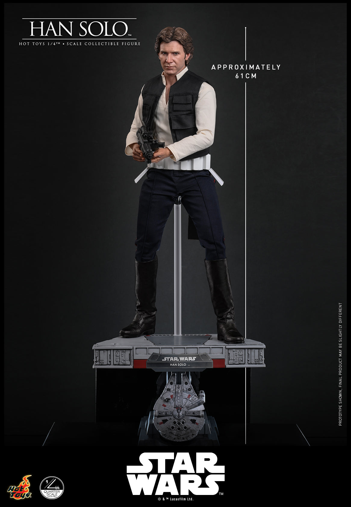 [Pre-Order] QS026 – Star Wars: A New Hope™ - 1/4th scale Han Solo™ Collectible Figure - ActionCity